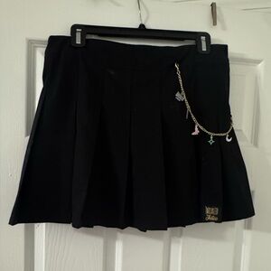 Justice Black Skort with Chain Accent